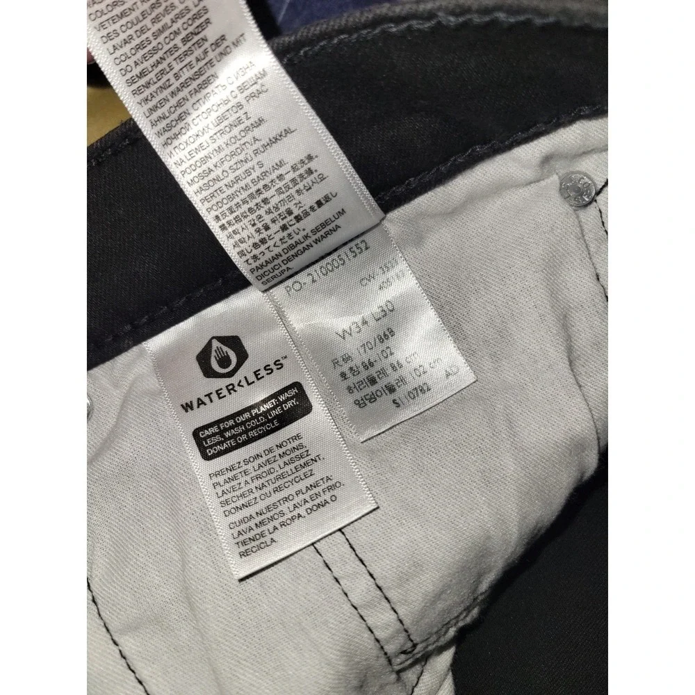 Levi's 506 Jeans Men's‎ 34x30 (34x28) Black Straight Leg Denim Pants